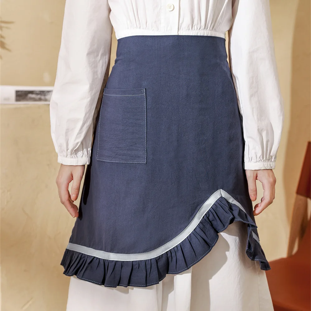 Washed Cotton Pleated Lace Grey Half Apron Household Kitchen Baking Flower Arrangement Gardening Lliterature And Art Half Apron
Washed Cotton Pleated Lace Grey Half Apron Household Kitchen Baking Flower Arrangement Gardening Lliterature And Art Half Apron