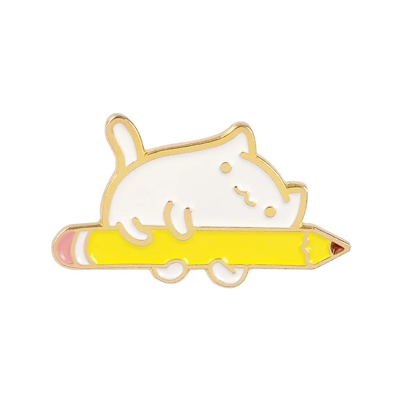 Enamel alloy cartoon pin cute cat reading book holding pencil DIY clothes luggage accessories collection brooch badge
Enamel alloy cartoon pin cute cat reading book holding pencil DIY clothes luggage accessories collection brooch badge