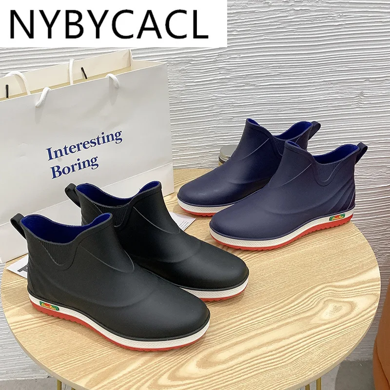 Fashion Men's Short Tube Low Help Rain Boots Anti-skid Car Wash Water Shoes Rubber Shoes Waterproof Ankle Boots for Four Seasons
Fashion Men's Short Tube Low Help Rain Boots Anti-skid Car Wash Water Shoes Rubber Shoes Waterproof Ankle Boots for Four Seasons