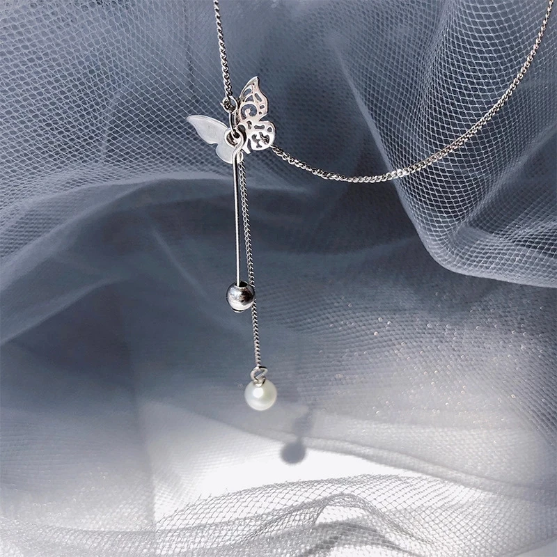 925 Sterling Silver Butterfly Necklace for Women Pearl Long Tassel Clavicle Chain Necklace Party Jewelry Gifts
925 Sterling Silver Butterfly Necklace for Women Pearl Long Tassel Clavicle Chain Necklace Party Jewelry Gifts