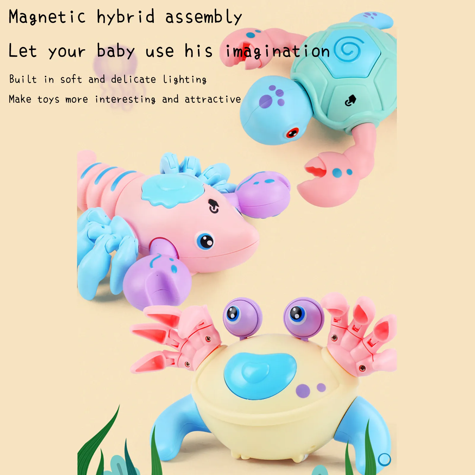 2021 New Magnetic Assembly Marine Creature Toys Diy Sea Turtle Lobster Crab Light Toy Simulating Real Animals Sound Practical 
2021 New Magnetic Assembly Marine Creature Toys Diy Sea Turtle Lobster Crab Light Toy Simulating Real Animals Sound Practical