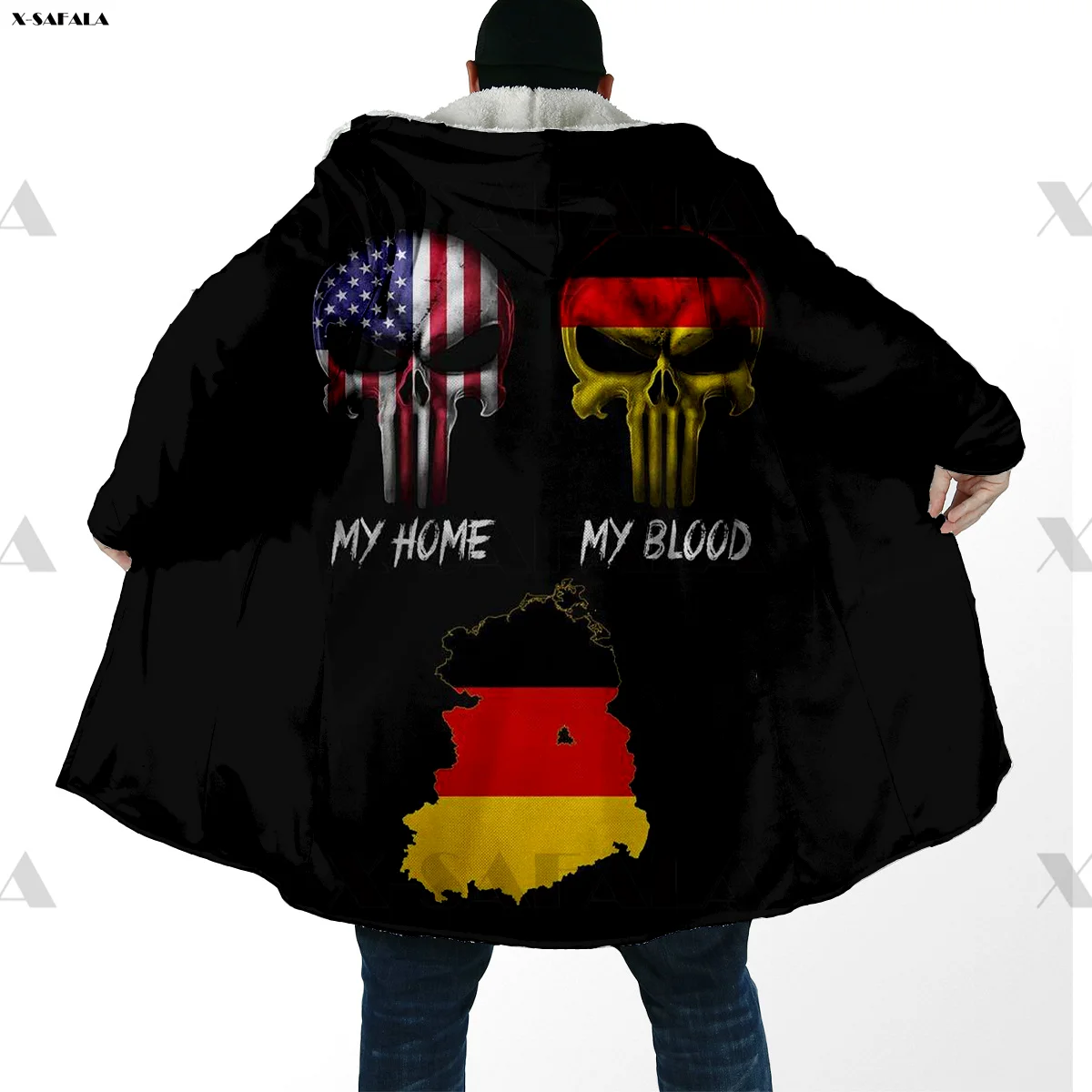 American German Skull Map Flag Print Higher Quality Casual Warm Overcoat Cashmere Male Hooded Cloak Fleece Hoodie Blanket Duffle
American German Skull Map Flag Print Higher Quality Casual Warm Overcoat Cashmere Male Hooded Cloak Fleece Hoodie Blanket Duffle