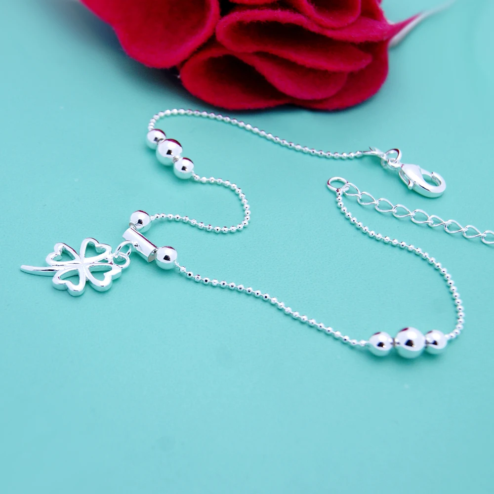 New Summer Fashion Jewelry 925 Sterling Silver Anklet Clover Pendant Ankle Bracelet Solid Silver Chain Birthday Gift Joalheria
New Summer Fashion Jewelry 925 Sterling Silver Anklet Clover Pendant Ankle Bracelet Solid Silver Chain Birthday Gift Joalheria