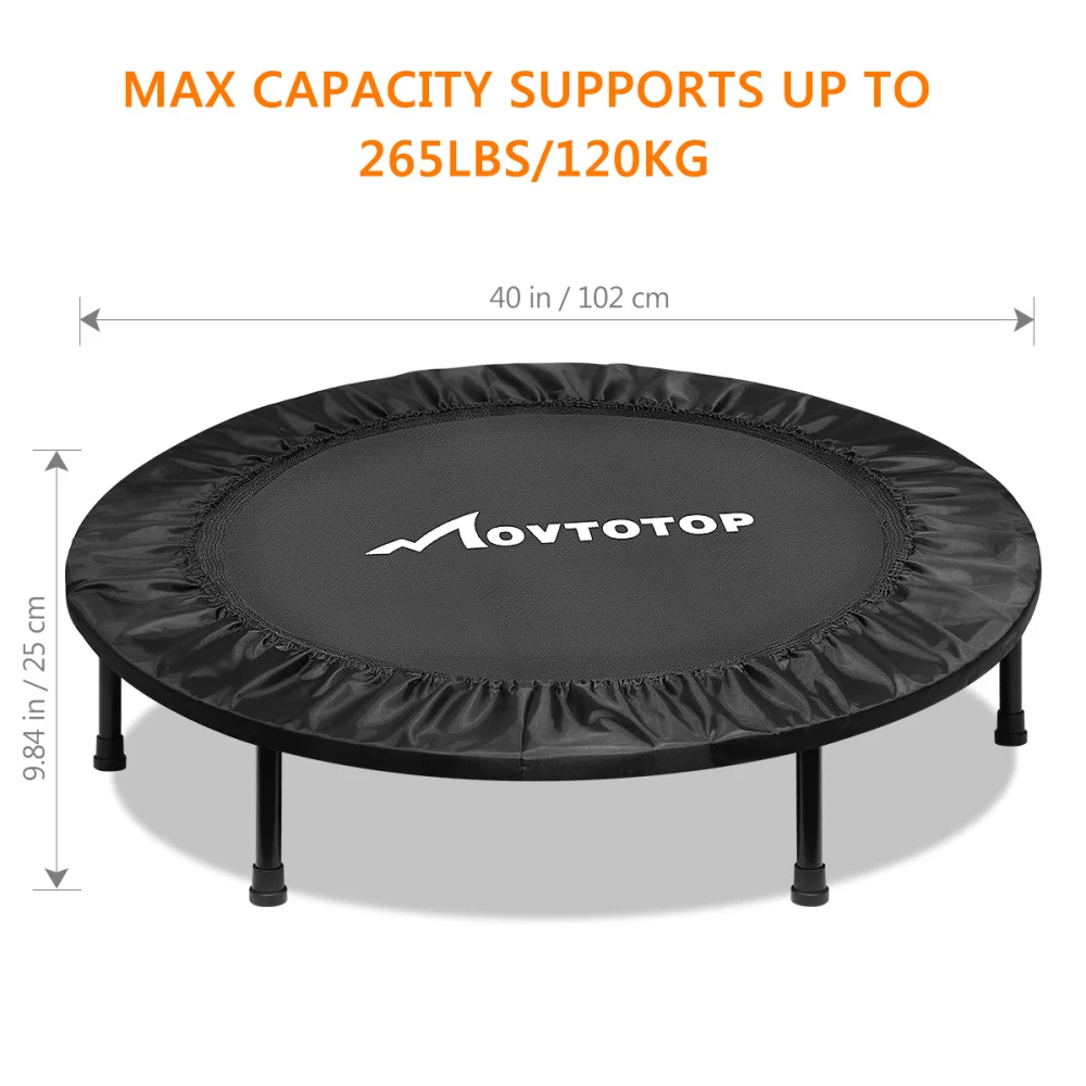MOVTOTOP 40in Folding Trampoline Fitness Cardio Round Trampoline Aerobic Exercise Trainer Load to 120 kg (Black)
MOVTOTOP 40in Folding Trampoline Fitness Cardio Round Trampoline Aerobic Exercise Trainer Load to 120 kg (Black)