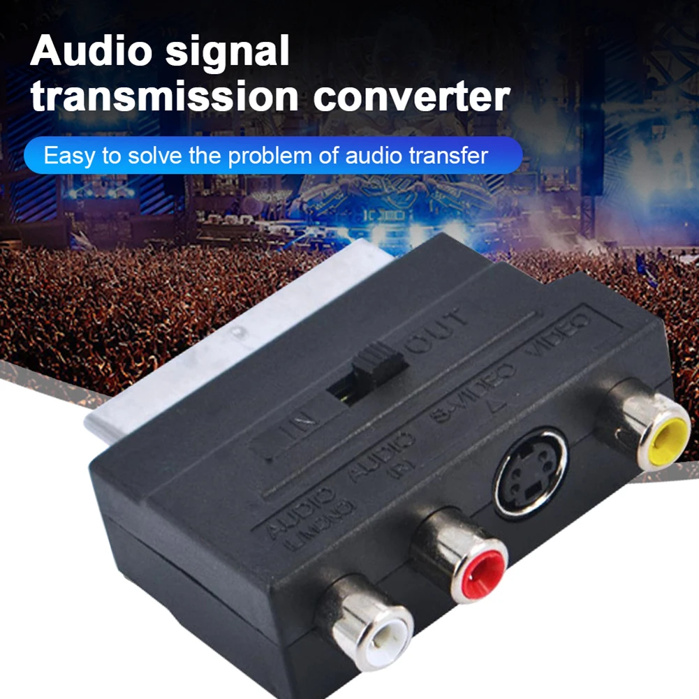 21Pin SCART Male to 3 RCA Female Converter TV Audio Video AV S-Video Adapter for DVD Reorder Input Output Switch Connector Hot
21Pin SCART Male to 3 RCA Female Converter TV Audio Video AV S-Video Adapter for DVD Reorder Input Output Switch Connector Hot