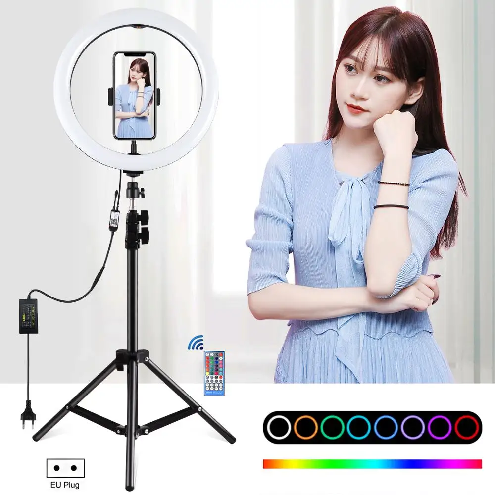 LED Ring Light Makeup Video Light 12 inch Ring Lamp with Phone Holder Tripod Selfie Ring Light for Phone Photography Lighting
LED Ring Light Makeup Video Light 12 inch Ring Lamp with Phone Holder Tripod Selfie Ring Light for Phone Photography Lighting