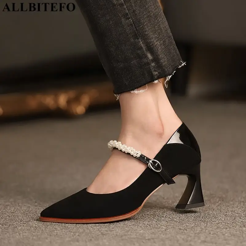 ALLBITEFO Beaded Design sheepskin suede genuine leather women heels shoes fashion high heel shoes party wedding shoes high heels
ALLBITEFO Beaded Design sheepskin suede genuine leather women heels shoes fashion high heel shoes party wedding shoes high heels