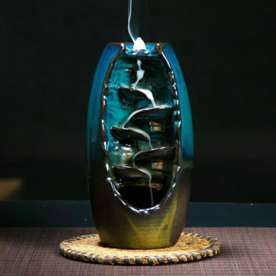 Blue Mountain River Ceramic Backflow Waterfall Incense Burner Smoke Incense Holder Aromatherapy Base Home Decoration Gift
Blue Mountain River Ceramic Backflow Waterfall Incense Burner Smoke Incense Holder Aromatherapy Base Home Decoration Gift
