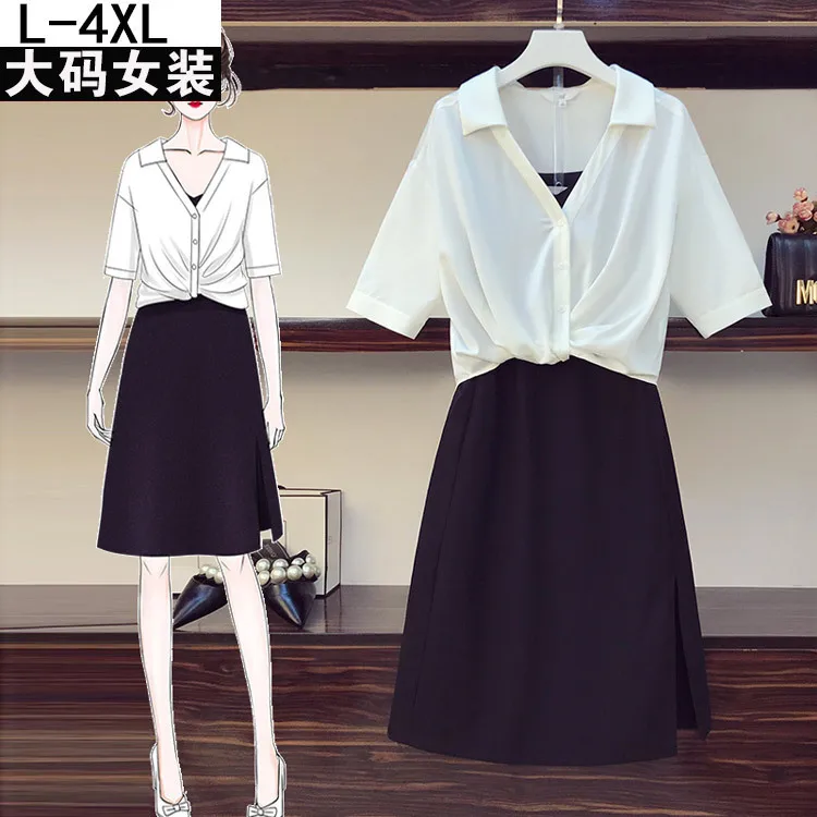 plus Size Women's Clothing, 2021 Summer New Blouse Collar Temperament Twinset Chiffon Dress Trendy Outfit Dress
plus Size Women's Clothing, 2021 Summer New Blouse Collar Temperament Twinset Chiffon Dress Trendy Outfit Dress