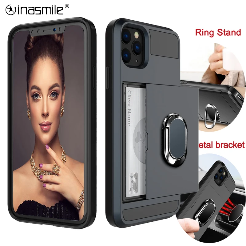 Фото Сказочный чехол для телефона с кармашками iPhone 11 X XR XS Max Pro ударопрочный держатель