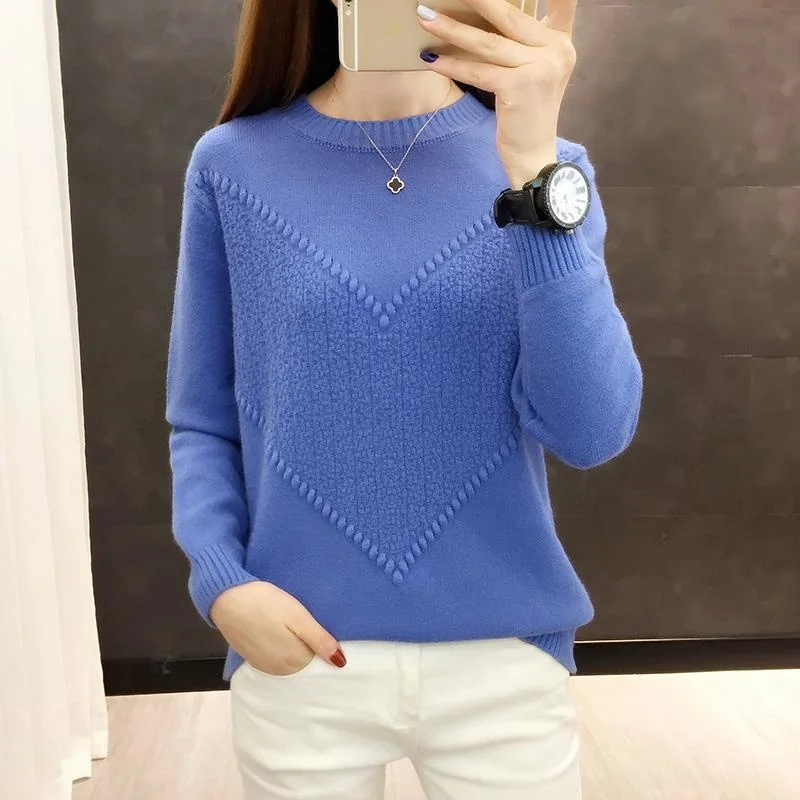 Slim Pleated Ribbed O Neck Knitted Sweater Women Elegant Solid Color Korean Fashion Pullovers Casual Knitwear Tops Female Sueter
Slim Pleated Ribbed O Neck Knitted Sweater Women Elegant Solid Color Korean Fashion Pullovers Casual Knitwear Tops Female Sueter