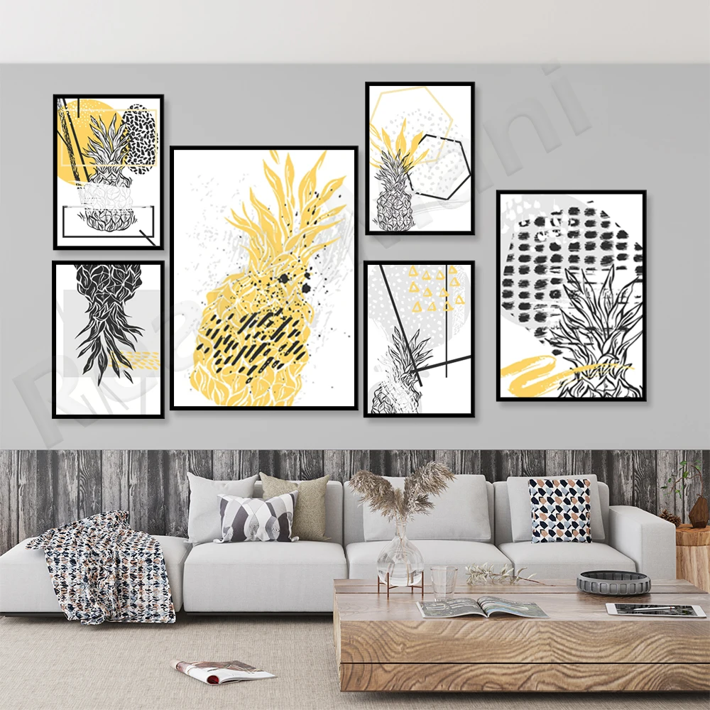 Mix and match geometric abstract yellow black line art prints pineapple Nordic minimalist poster living room home decoration
Mix and match geometric abstract yellow black line art prints pineapple Nordic minimalist poster living room home decoration