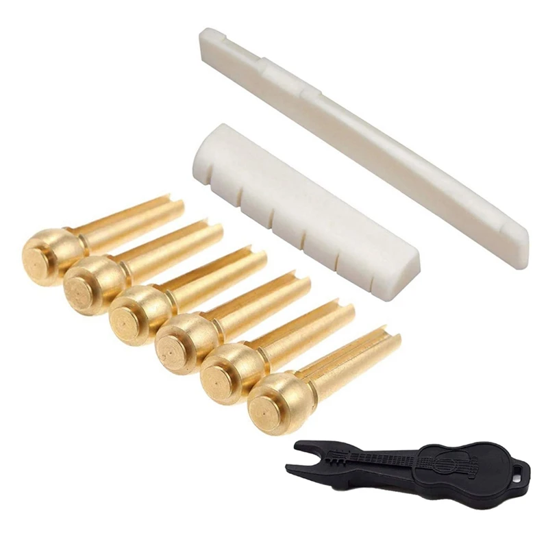 Acoustic Guitar String End Nut Bridge Saddle Abalone Pins Replacements Set (Brass Pins & Bone Saddle Nut)
Acoustic Guitar String End Nut Bridge Saddle Abalone Pins Replacements Set (Brass Pins & Bone Saddle Nut)