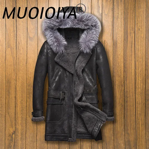 MUOIOYIA Real Sheepskin Coat Winter Genuine Leather Jacket Men Fox Fur Collar Hooded Warm Vintage Leather Jackets 2022 5218
MUOIOYIA Real Sheepskin Coat Winter Genuine Leather Jacket Men Fox Fur Collar Hooded Warm Vintage Leather Jackets 2022 5218