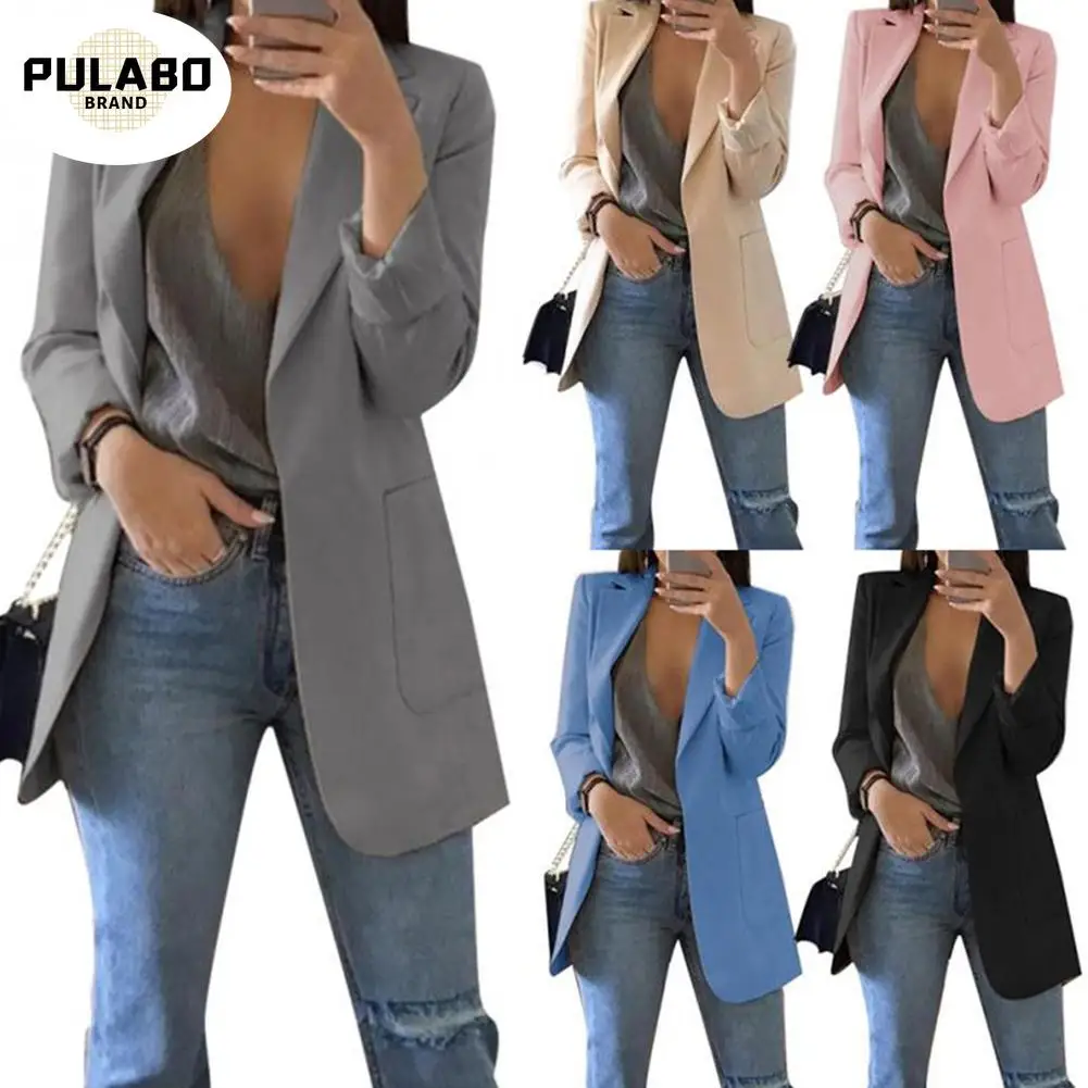 New Fashion Solid Color Lapel Casual Pockets Long Sleeve Business Office Women Blazer Coat Suit Jacket Female Outerwear Casacos
New Fashion Solid Color Lapel Casual Pockets Long Sleeve Business Office Women Blazer Coat Suit Jacket Female Outerwear Casacos