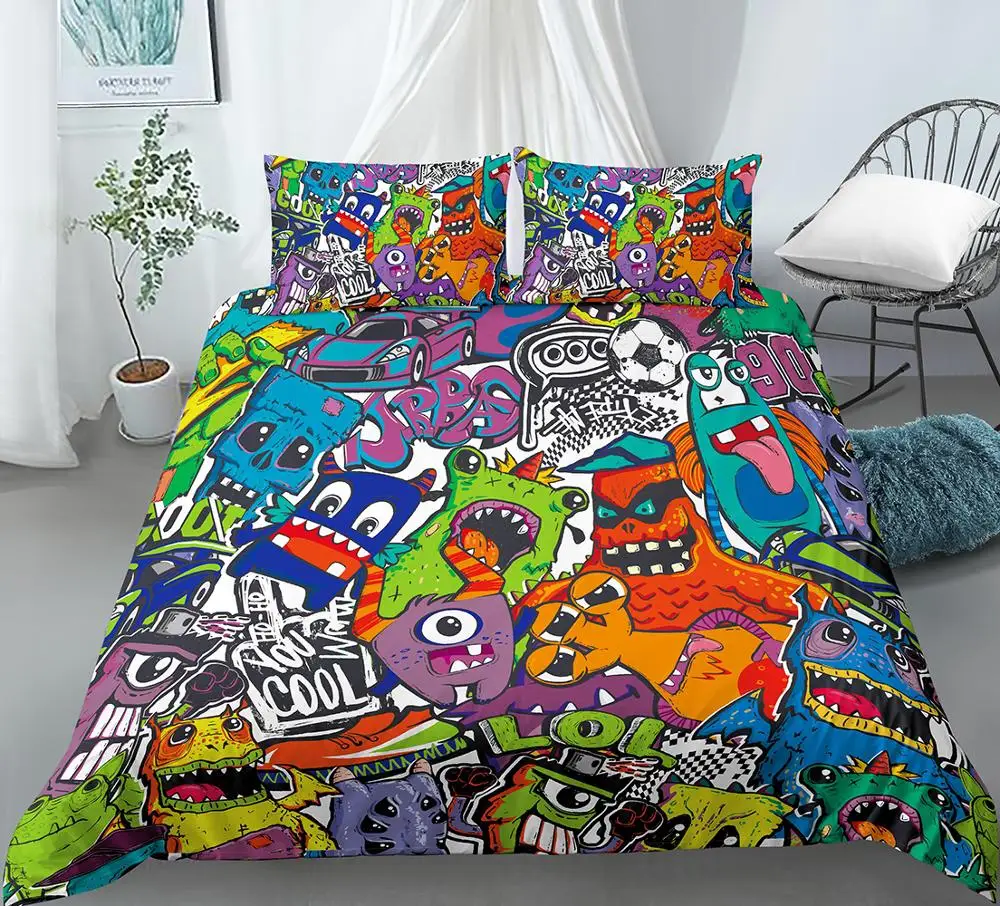 3D Hip-hop graffiti Printed Bedding Set Adult Kids Popular Duvet Cover Set Pillowcase Twin Full Queen King Bed Linens
3D Hip-hop graffiti Printed Bedding Set Adult Kids Popular Duvet Cover Set Pillowcase Twin Full Queen King Bed Linens