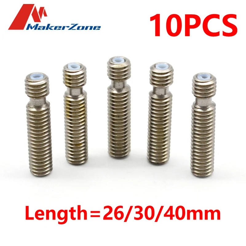 10 шт. M6 26 мм 30 мм 40 мм M6 * 26 M6 * 30 M6 * 40 сопло горло с ПТФЭ трубкой для 1,75 мм нити 3D-принтера MK8 экструдер
10 шт. M6 26 мм 30 мм 40 мм M6 * 26 M6 * 30 M6 * 40 сопло горло с ПТФЭ трубкой для 1,75 мм нити 3D-принтера MK8 экструдер