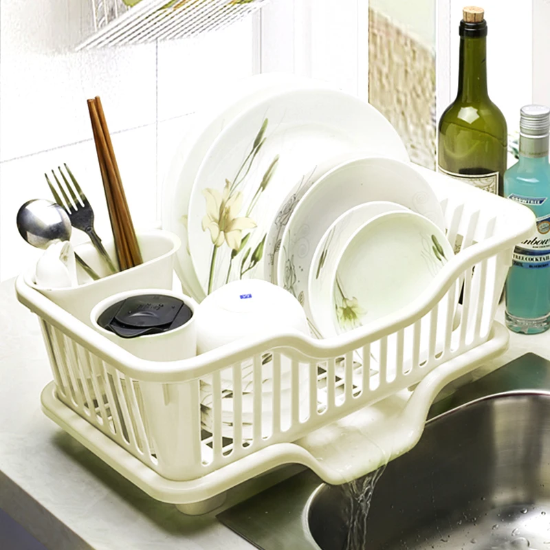 Подлинная Толстая пластиковая кухонная тарелка посуда дренажная корзина для