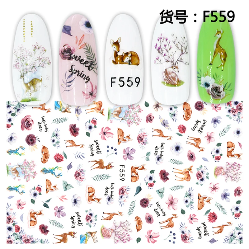 3D Nail Sticker Lovely Animal Cute Deer Flower Rose Peach Blossom Leaf Nail Art Decorations Manicure Sliders Foil Flowers
3D Nail Sticker Lovely Animal Cute Deer Flower Rose Peach Blossom Leaf Nail Art Decorations Manicure Sliders Foil Flowers