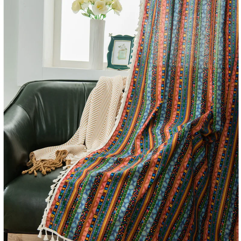Cotton Linen Tassel Curtain Bohemia Pattern Window Hanging Blackout Curtains for Living Room Easy Drape Dector for Window
Cotton Linen Tassel Curtain Bohemia Pattern Window Hanging Blackout Curtains for Living Room Easy Drape Dector for Window
