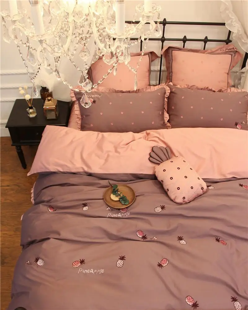 43 4/7Pcs Cute pineapple Egyptian Cotton Modern Bedding Set Queen King size Girls Duvet cover Bed sheet/linen set Pillowcase
43 4/7Pcs Cute pineapple Egyptian Cotton Modern Bedding Set Queen King size Girls Duvet cover Bed sheet/linen set Pillowcase