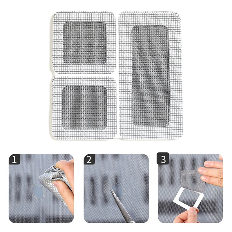 4pcs Screen Repair Tape Patch Self-adhesive Net Mesh Broken Holes Anti Mosquito Fly Bug Insect Repair Screen Wall Patch Sticker
4pcs Screen Repair Tape Patch Self-adhesive Net Mesh Broken Holes Anti Mosquito Fly Bug Insect Repair Screen Wall Patch Sticker