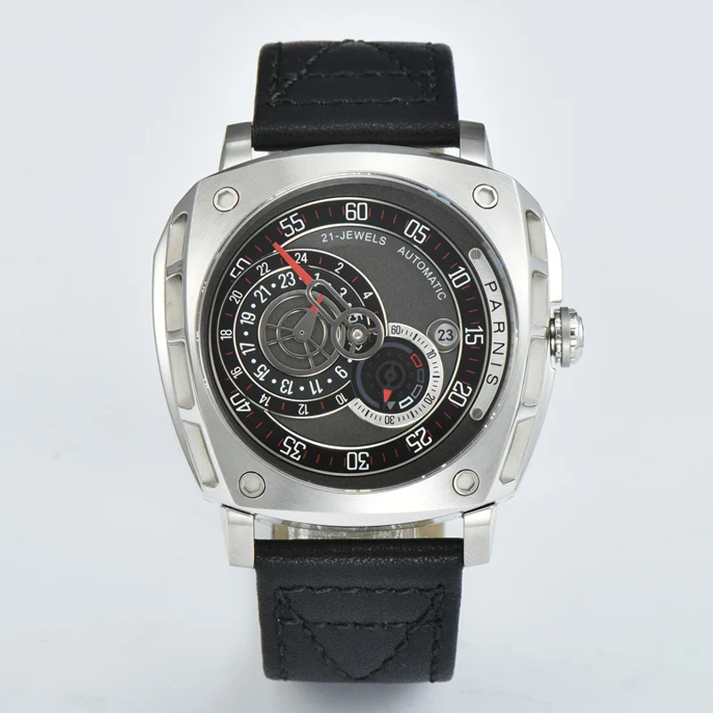 Casual Parnis 44mm Personality Silver Case Men Watch Calendar Japan Miyota Movement Sapphire Glass Wristwatch 2021 With Box Gift
Casual Parnis 44mm Personality Silver Case Men Watch Calendar Japan Miyota Movement Sapphire Glass Wristwatch 2021 With Box Gift