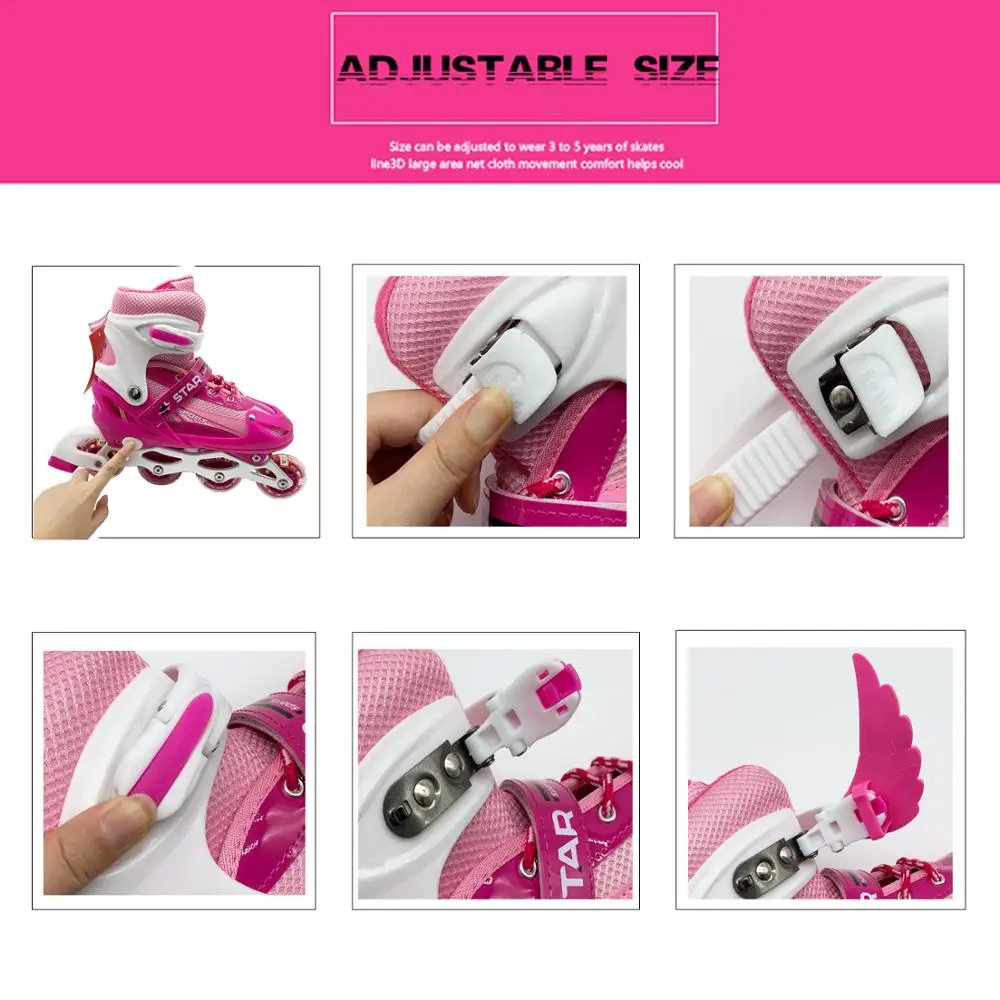New Boy Girl Children Inline Skates Adjustable Size Flashing Roller Skating Boots for Kids
New Boy Girl Children Inline Skates Adjustable Size Flashing Roller Skating Boots for Kids