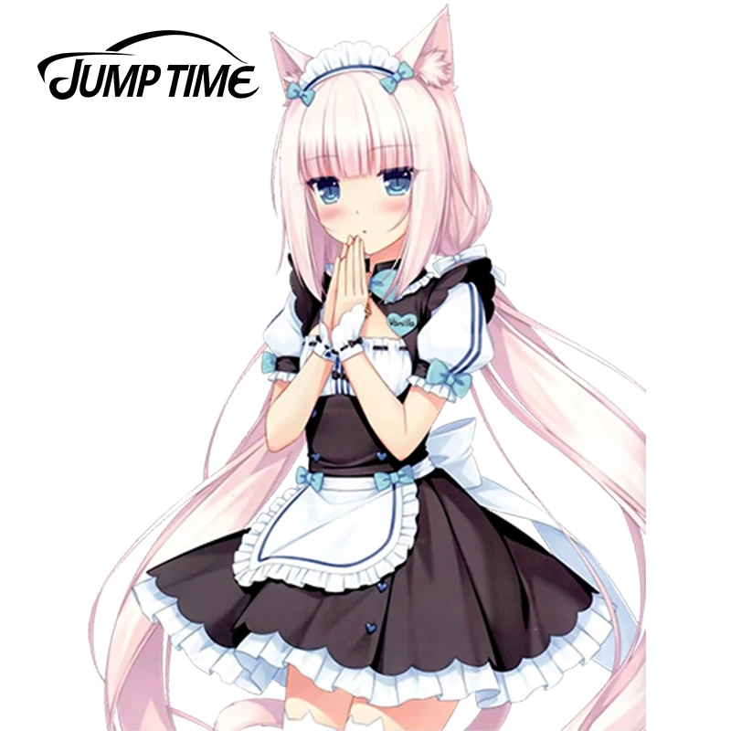 JumpTime 13 см x 9 милые девушки автомобильные наклейки Sayori Неко работает короткая