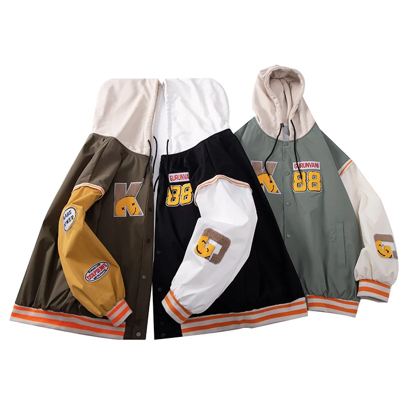 2021 Spring Autumn For Men'S Bomber Jacket Korean Version Loose Plus Size Patchwork Oversize Baseball Uniform University
2021 Spring Autumn For Men'S Bomber Jacket Korean Version Loose Plus Size Patchwork Oversize Baseball Uniform University