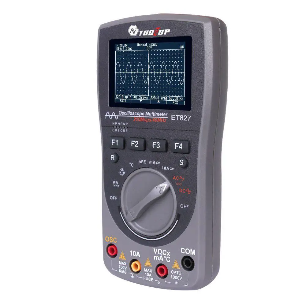 2 In 1 Intelligent Digital Storage Oscilloscope One Key Auto Oscilloscop Tester Multimeter 40mhz 200msps/s 6000counts True Rms
2 In 1 Intelligent Digital Storage Oscilloscope One Key Auto Oscilloscop Tester Multimeter 40mhz 200msps/s 6000counts True Rms