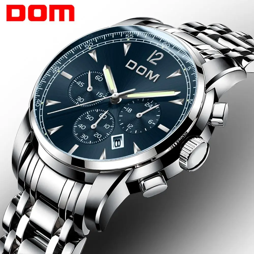 2020 New Watches DOM Men Watch Luxury Chronograph Men Sports Watches Waterproof Full Steel Quartz Men's Watch Relogio M-75D-1MPE
2020 New Watches DOM Men Watch Luxury Chronograph Men Sports Watches Waterproof Full Steel Quartz Men's Watch Relogio M-75D-1MPE