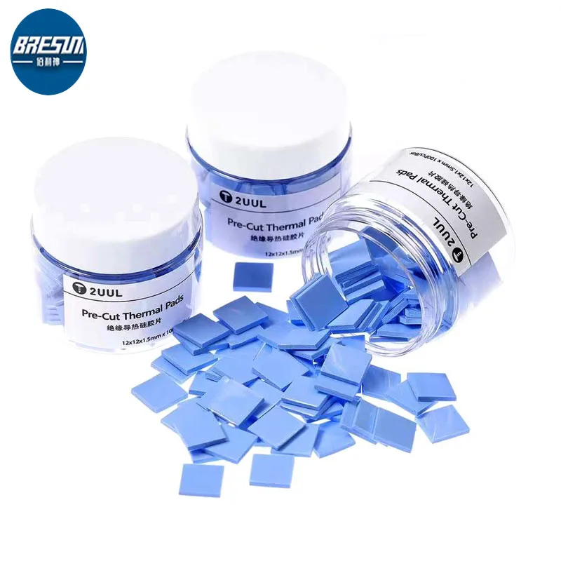 2UUL 100pcs/Box 12X12X15mm Pre Thermal Pads Silicone Heat Sink for Board Repair Fast Heat Dissipation
2UUL 100pcs/Box 12X12X15mm Pre Thermal Pads Silicone Heat Sink for Board Repair Fast Heat Dissipation