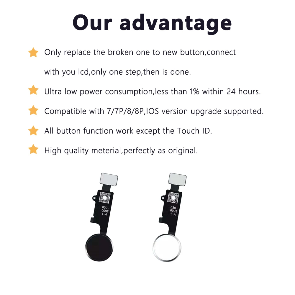 Universal Home button for IPhone 7 7 Plus 8 8 Plus with All Function work Without Touch ID Function No Bluetooth No short flex
Universal Home button for IPhone 7 7 Plus 8 8 Plus with All Function work Without Touch ID Function No Bluetooth No short flex