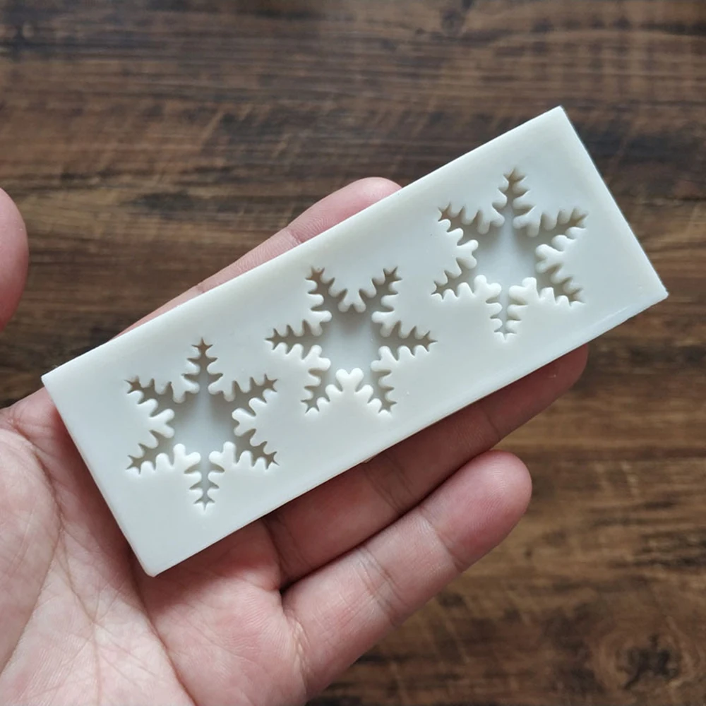 Силиконовая 3D Рождественская Снежинка глина форма для фонданов шоколада DIY кухня