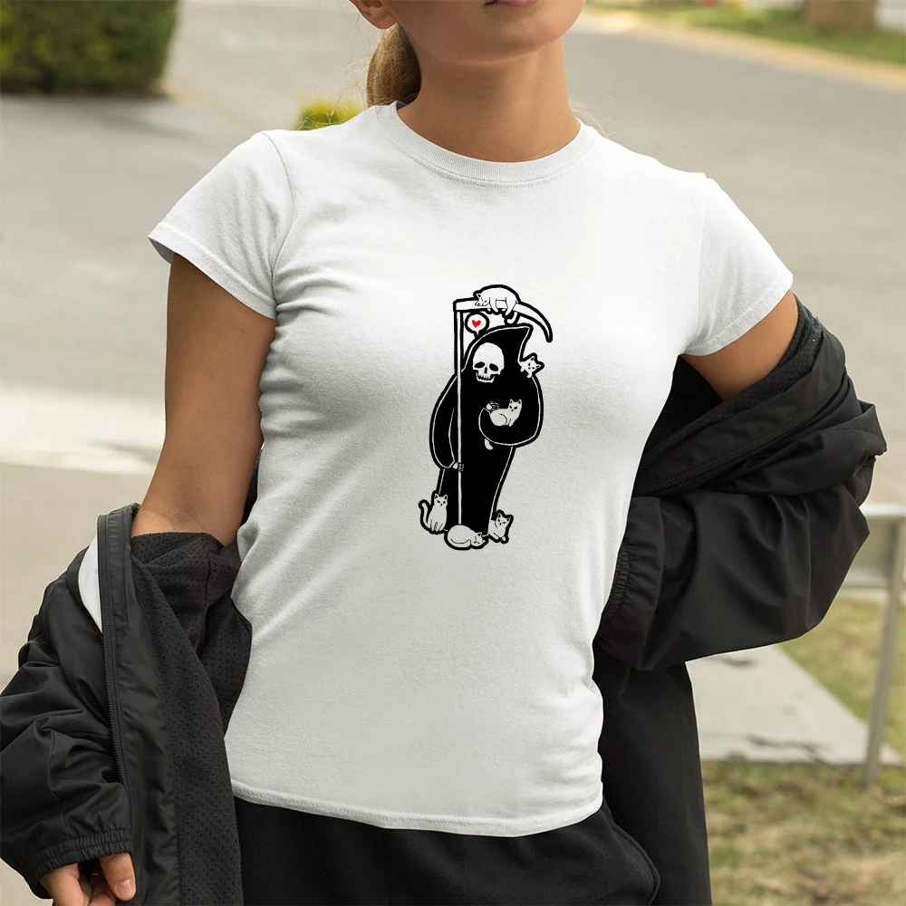 Summer Kawaii T Shirt Art Punk Short Sleeve Tops Tee Cute Funny Style Sickle Printed Fashion Streetwear Overalls For Women 2021 
Summer Kawaii T Shirt Art Punk Short Sleeve Tops Tee Cute Funny Style Sickle Printed Fashion Streetwear Overalls For Women 2021