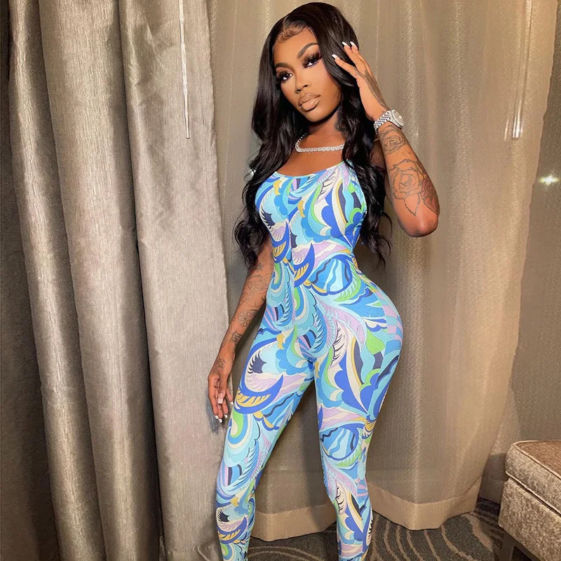 Spring Summer Sexy Sleeveless Halter Floral Print Long Jumpsuits Casual Women High Waist Slim Fashion Clothing Streetwear 2021
Spring Summer Sexy Sleeveless Halter Floral Print Long Jumpsuits Casual Women High Waist Slim Fashion Clothing Streetwear 2021