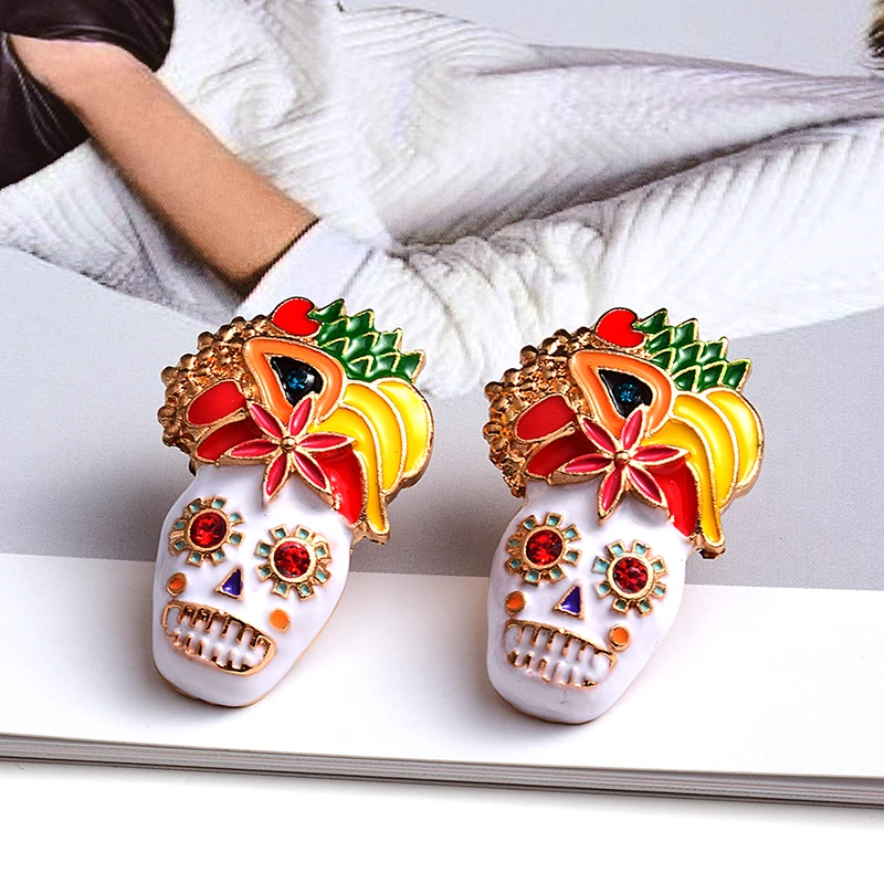 New Arrive Colorful Crystal Oil Metal Skull Earrings High Quality Rhinestone Fashion Trend Jewelry Accessories For Women 
New Arrive Colorful Crystal Oil Metal Skull Earrings High Quality Rhinestone Fashion Trend Jewelry Accessories For Women