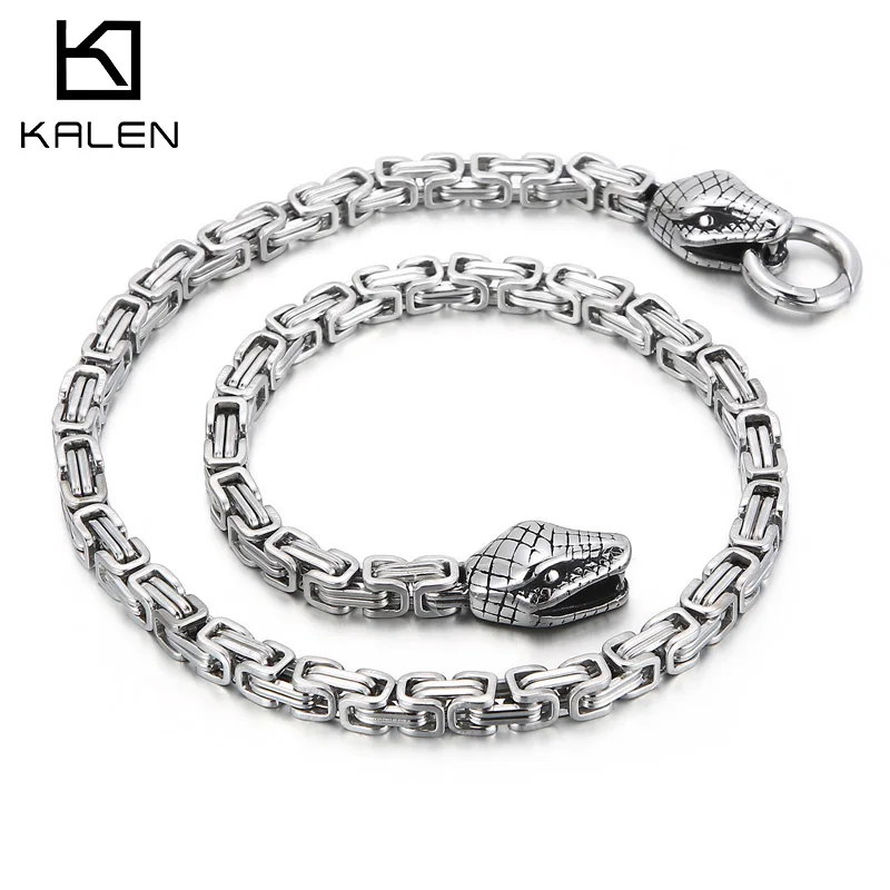 Kalen Hip Hop 6mm Gold/Black Bicycle Chain Animal Snake Head Men's Necklace Punk Jewelry
Kalen Hip Hop 6mm Gold/Black Bicycle Chain Animal Snake Head Men's Necklace Punk Jewelry