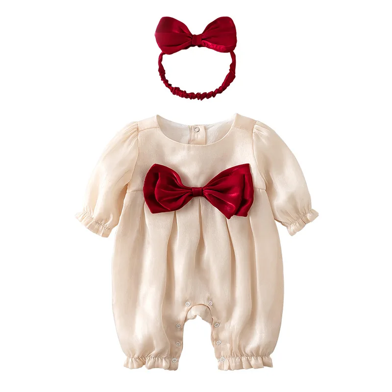 Girls Cute Rompers Spring and Autumn Comfortable Jumpsuits with Red Bow Princess Bodysuits
Girls Cute Rompers Spring and Autumn Comfortable Jumpsuits with Red Bow Princess Bodysuits