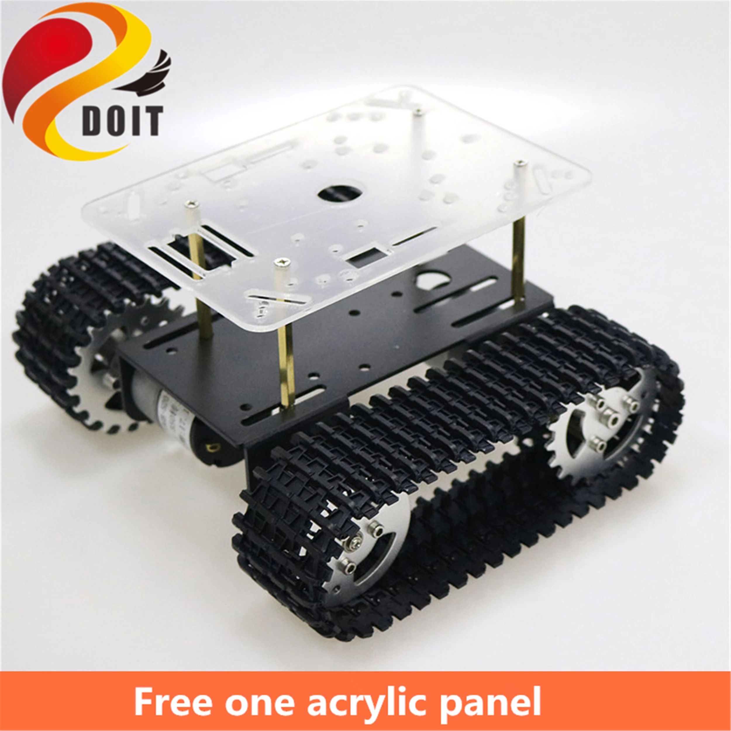 

SZDOIT T101 Metal Smart Robot Tank Chassis Kit Tracked Crawler Robotic Platform Unassembled DIY For Arduino Free Acrylic Panel