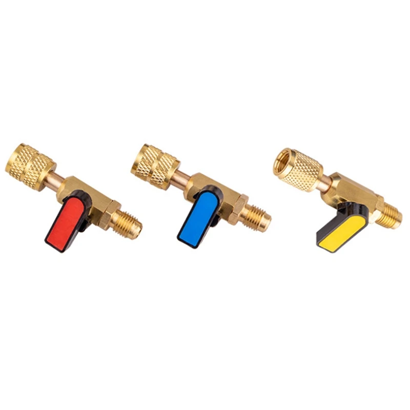 3Pcs Brass R410A Refrigerant Straight Ball Valves AC Charging Hoses 1/4Inch Male To 1/4Inch / 5/16Inch Female SAE Valve
3Pcs Brass R410A Refrigerant Straight Ball Valves AC Charging Hoses 1/4Inch Male To 1/4Inch / 5/16Inch Female SAE Valve