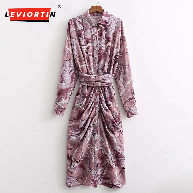 LEVIORTIN Casual Women Vintage Paisley Floral Print Sashes Shirt Dress Chic Female Long Sleeve Retro Breasted Midi Vestidos
LEVIORTIN Casual Women Vintage Paisley Floral Print Sashes Shirt Dress Chic Female Long Sleeve Retro Breasted Midi Vestidos