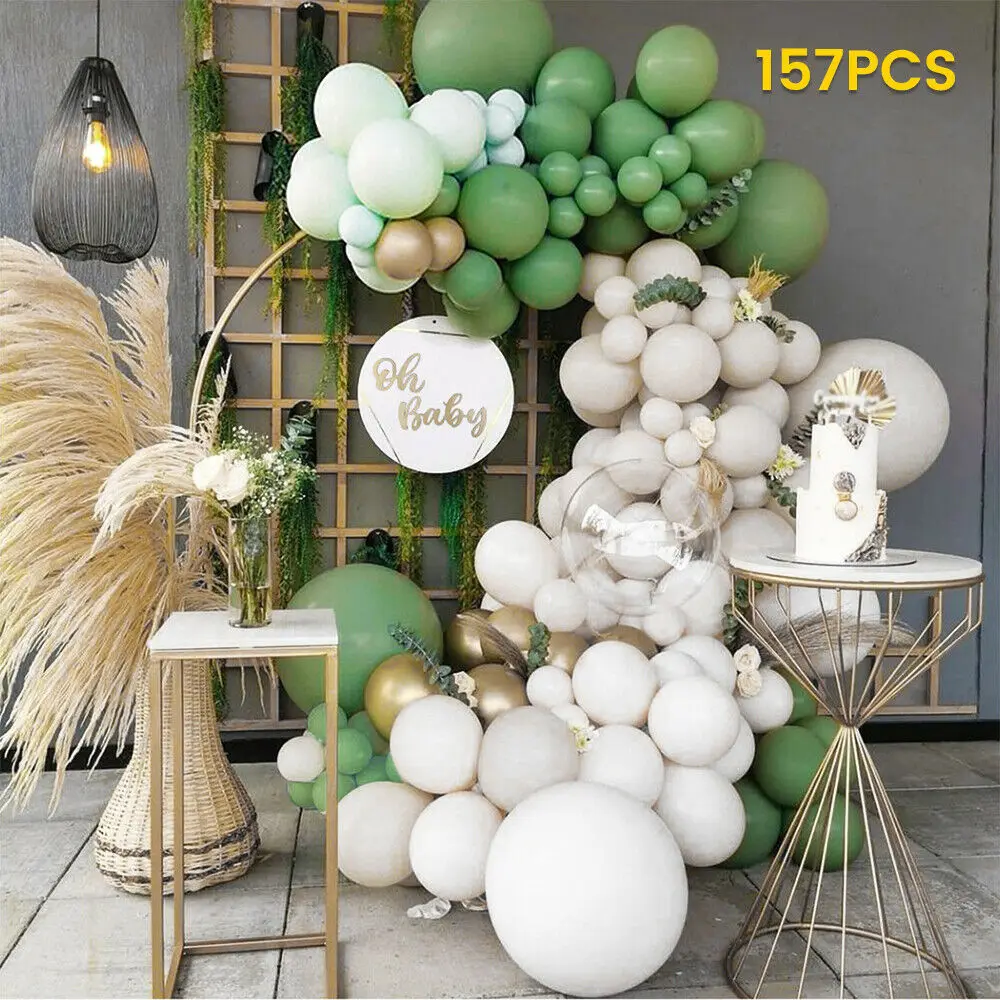 157pcs Avocado Green Balloons Garland Arch Kit Retro Green Chorme Gold Latex Globos Birthday Valentine Wedding Party Decors
157pcs Avocado Green Balloons Garland Arch Kit Retro Green Chorme Gold Latex Globos Birthday Valentine Wedding Party Decors