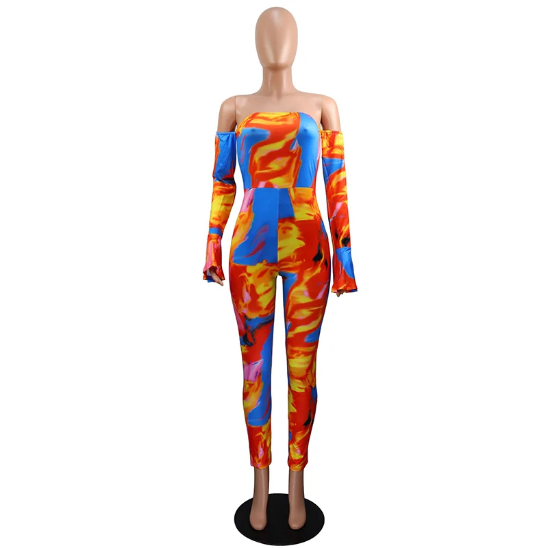 The New Sexy Dew Shoulder Strapless Flare Sleeve Jumpsuit Women Colored Drawing Leisure Slim Bodysuit Wholesale Dropshipping
The New Sexy Dew Shoulder Strapless Flare Sleeve Jumpsuit Women Colored Drawing Leisure Slim Bodysuit Wholesale Dropshipping