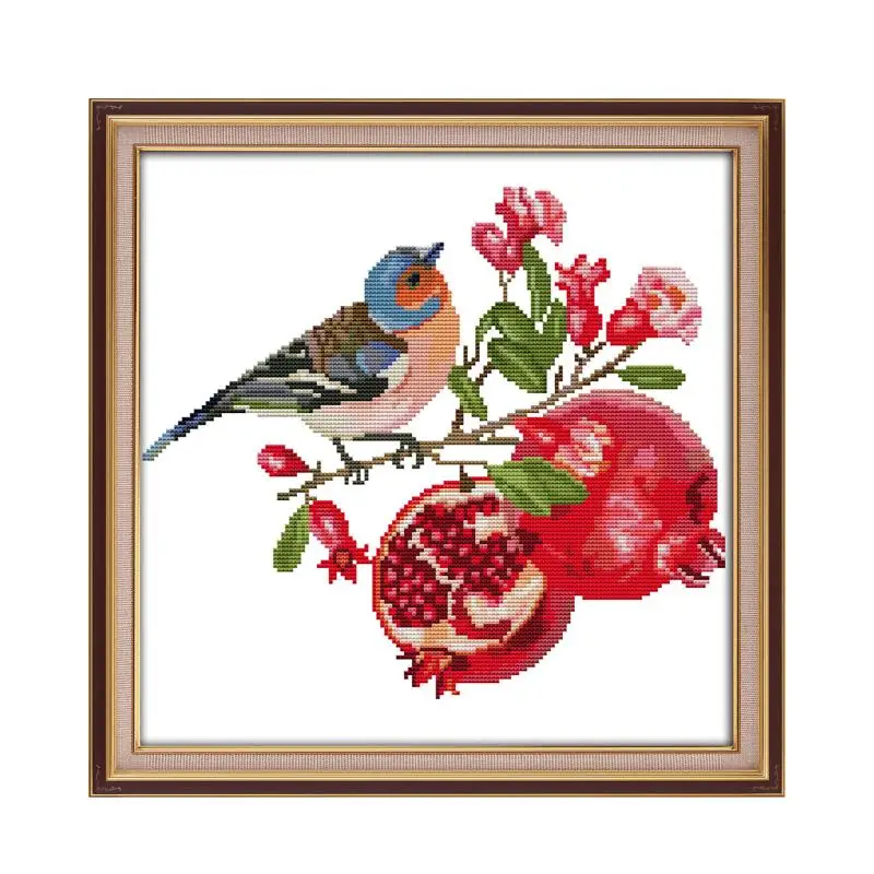 Bird and pomegranate cross stitch kit aida 14ct 11ct count printed canvas stitches embroidery DIY handmade needlework 
Bird and pomegranate cross stitch kit aida 14ct 11ct count printed canvas stitches embroidery DIY handmade needlework