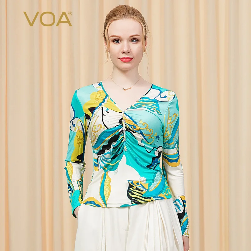 VOA 33m/m Double Sided Knitting Heavy Soft High Elastic Collar Chest Pull Long Sleeve Sweater B8639 T Shirt Women Befree
VOA 33m/m Double Sided Knitting Heavy Soft High Elastic Collar Chest Pull Long Sleeve Sweater B8639 T Shirt Women Befree