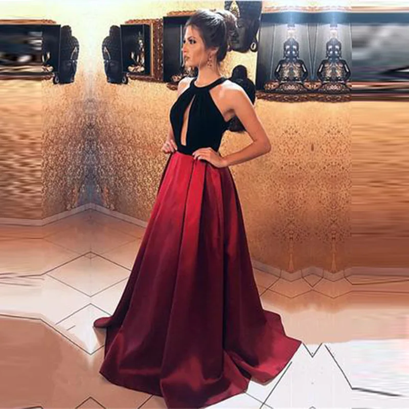 Burgundy Prom Dresses 2020 Satin Sexy Backless Halter A Line Navy Blue Long Sweep Train Evening Party Gowns Custom Made
Burgundy Prom Dresses 2020 Satin Sexy Backless Halter A Line Navy Blue Long Sweep Train Evening Party Gowns Custom Made