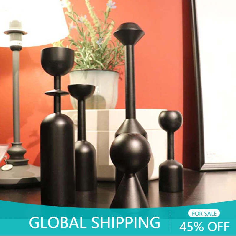 Retro Black Iron Candle Holders Romantic Candlelight Dinner Living Room Dining Candelabra Table Decoration for Dinner
Retro Black Iron Candle Holders Romantic Candlelight Dinner Living Room Dining Candelabra Table Decoration for Dinner