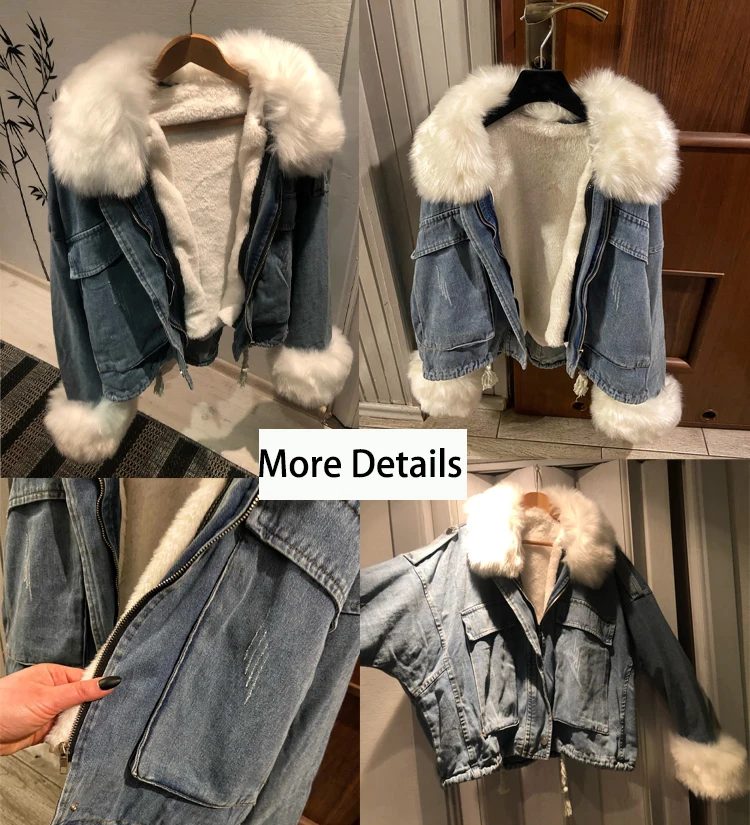 Thicken Winter Denim Jacket Casual Women Long Sleeve Short Coats Fur Collar Outerwear Loose Ins Style Streetwear Overcoat
Thicken Winter Denim Jacket Casual Women Long Sleeve Short Coats Fur Collar Outerwear Loose Ins Style Streetwear Overcoat